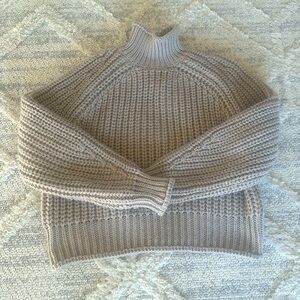 Gray chunky roll neck sweater